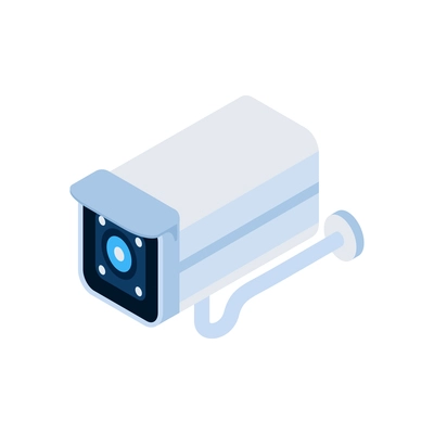 Smart home gadget isometric icon with surveillance camera on white background 3d vector illustration