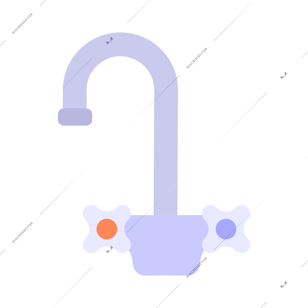 Flat icon with tap faucet on white background vector illustration