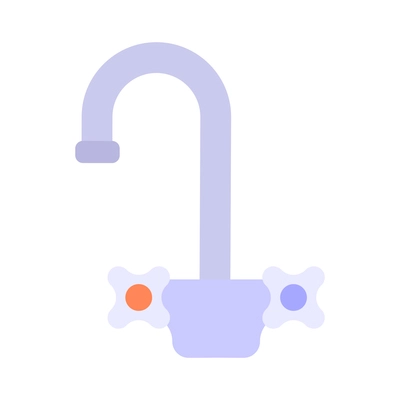 Flat icon with tap faucet on white background vector illustration