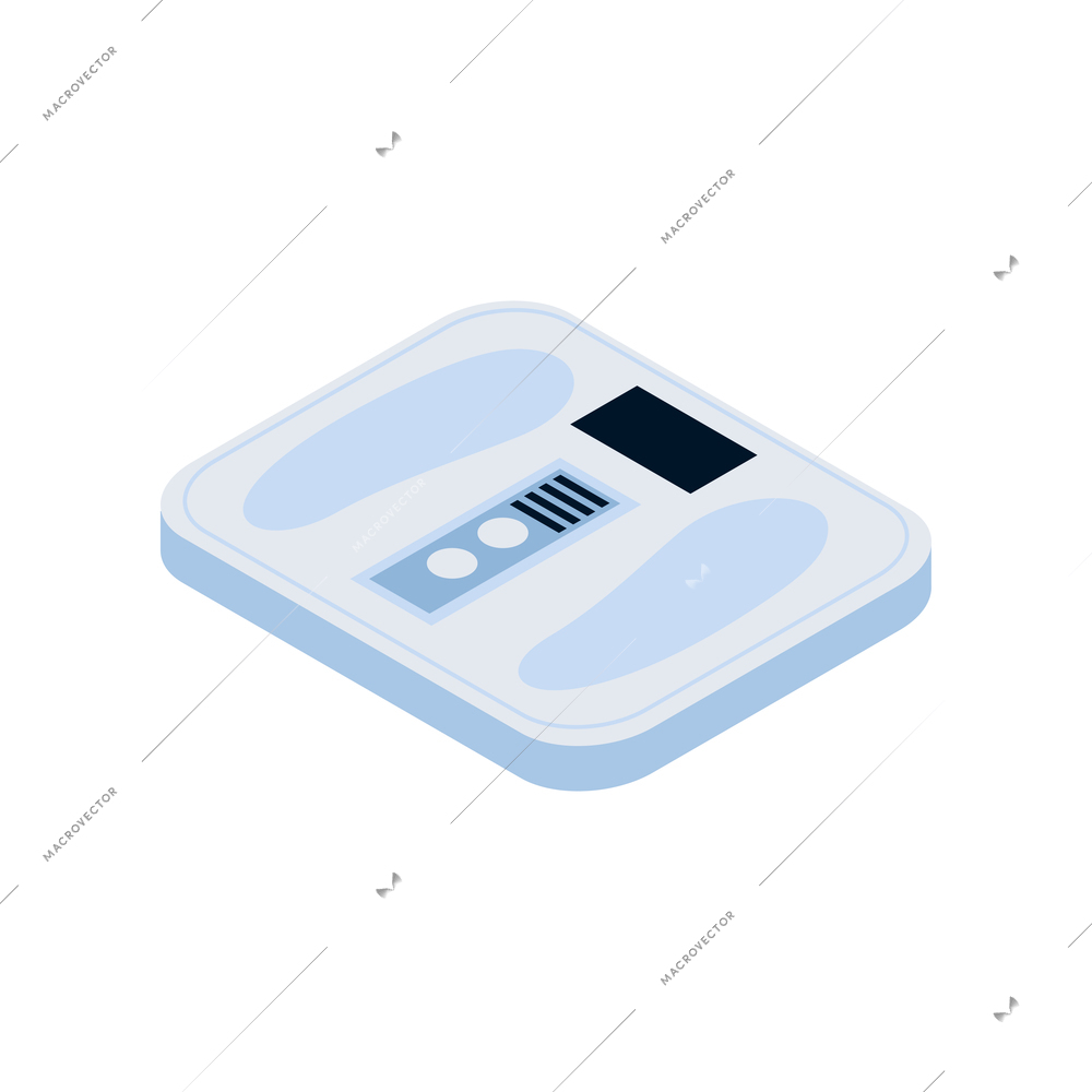 Modern smart scales body analyzer isometric icon on white background 3d vector illustration