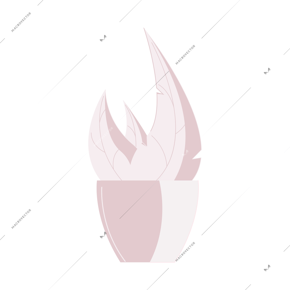 Room plant in pot flat icon in white color vector illustration