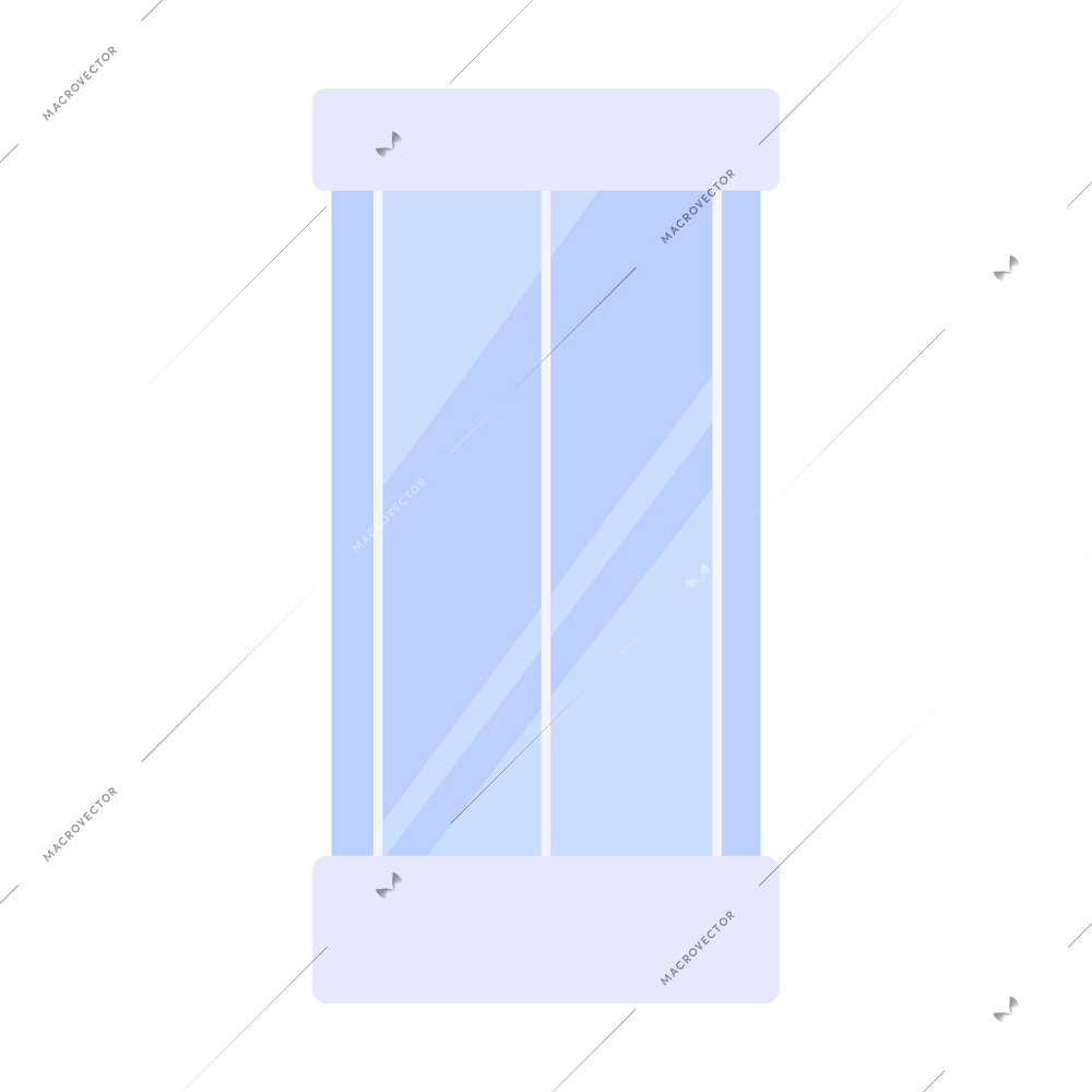 Shower cabin with glass doors flat icon vector illustration