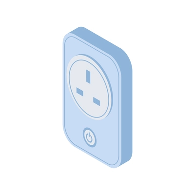 Smart socket with button and wifi connection isometric icon 3d vector illustration