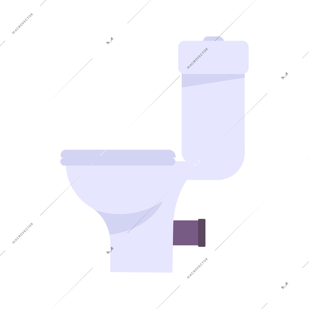 White toilet side view flat icon vector illustration