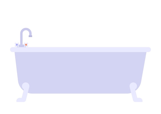 White bathtub flat icon vector illustration