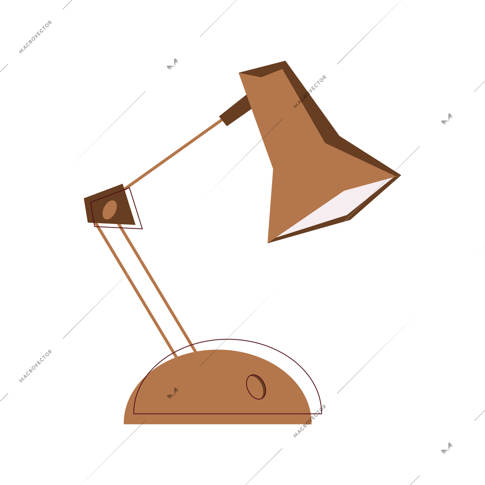 Flat icon with brown desk lamp on white background vector illustration