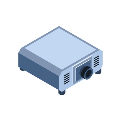 Isometric modern video projector on white background 3d vector illustration