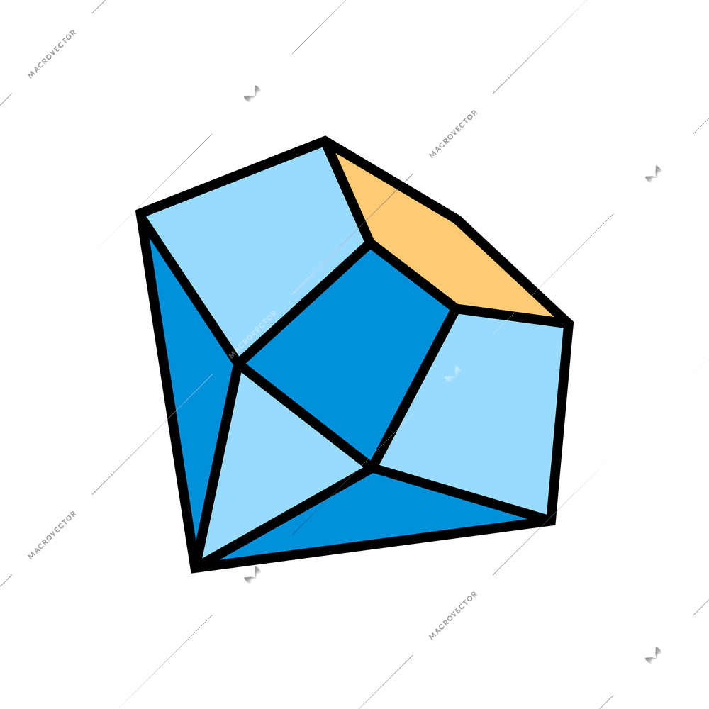 Doodle icon with diamond or crystal on white background vector illustration