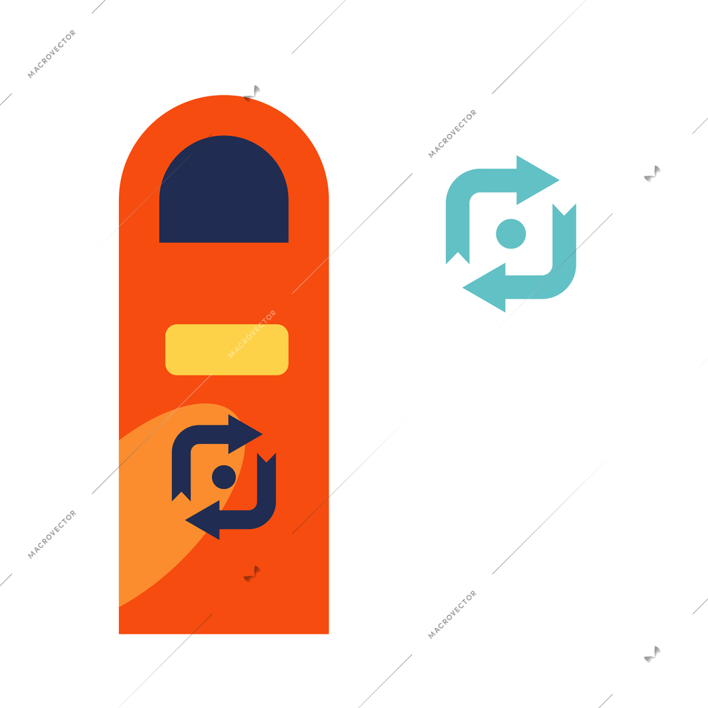 Flat icon with garbage container for waste sorting vector illustration
