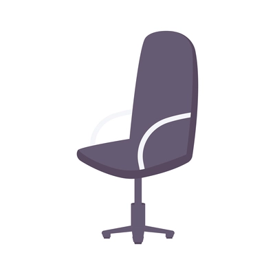 Wheeled office chair in flat style vector illustration