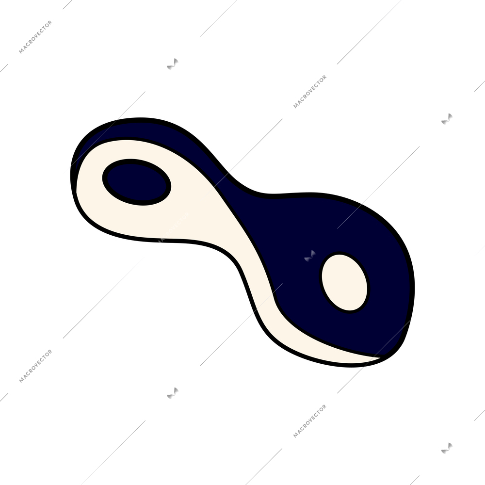 Doodle yin yang symbol on white background vector illustration