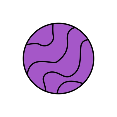 Purple planet doodle icon on white background vector illustration