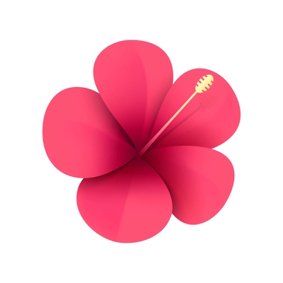 Realistic paper flower with pink petals vector illustration