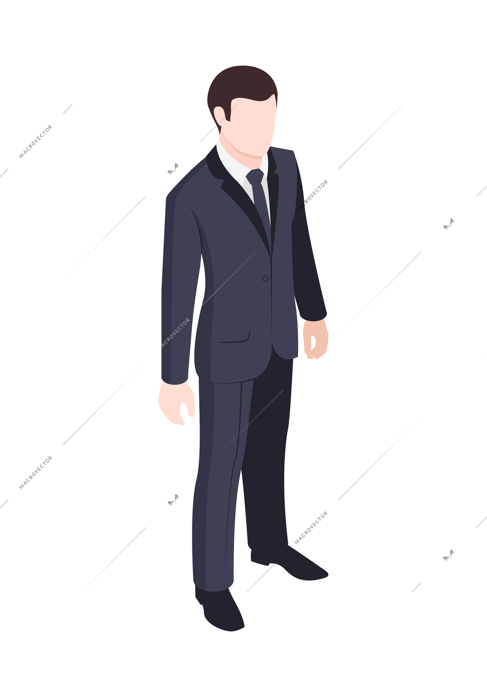 Business people isometric icon with male character in office wear vector illustration