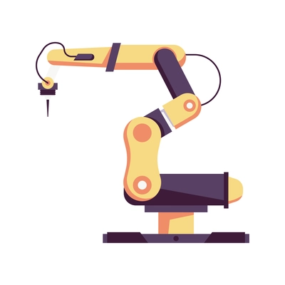 Remote controlled robotic arm flat icon on white background vector illustration