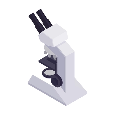 Isometric icon with lab microscope back view 3d vector illustration