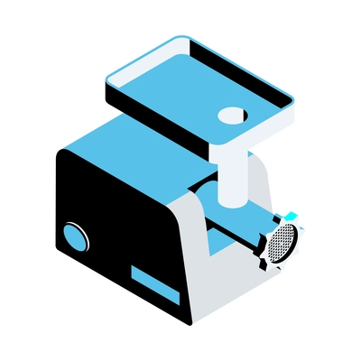 Isometric icon with modern electric mincing machine 3d vector illustration