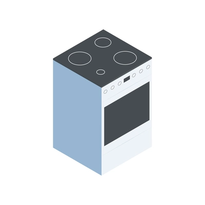 Modern electric cooker isometric icon 3d vector illustration