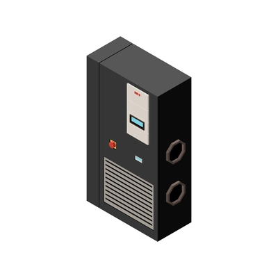 Isometric uninterruptible power supply on white background 3d vector illustration