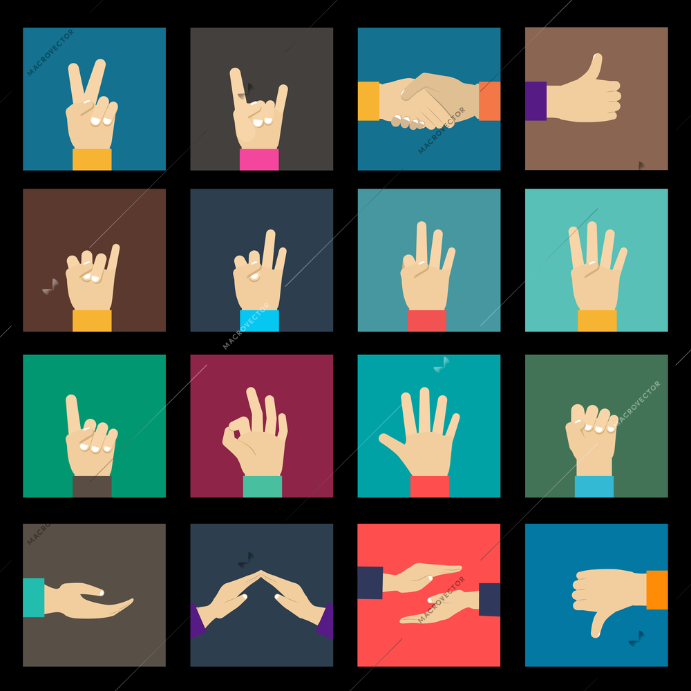 Premium Vector | Human hand gestures set, minimal line art illustrations,  ok, thumb up and pointing finger