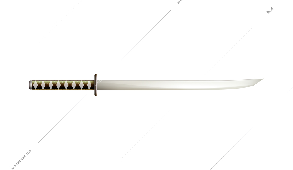 Swords composition with isolated image of medieval sword with dagger blade vector illustration