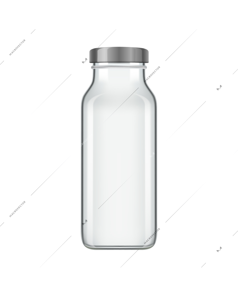 Realistic zero waste eco kitchen wooden cutlery composition with isolated image of transparent bottle for drinks vector illustration