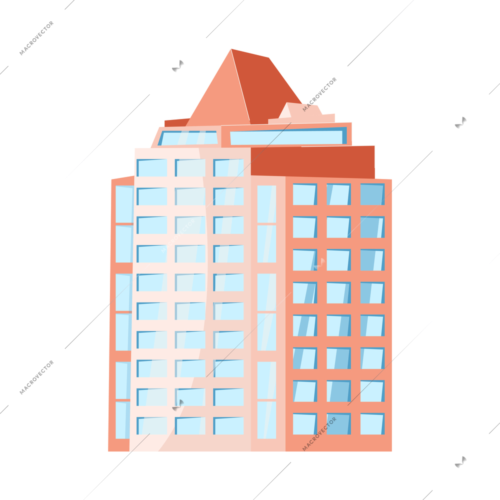 New buildings composition with image of modern apartment house vector illustration