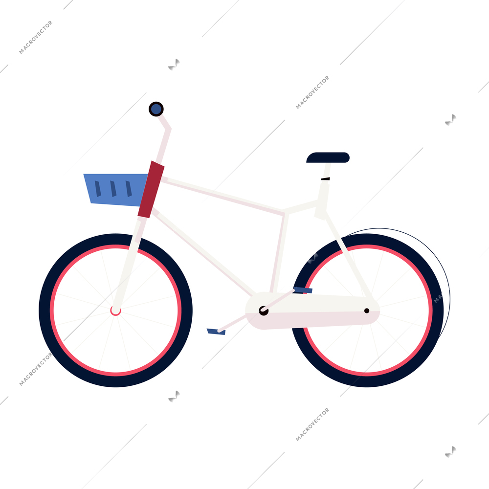 Dad flat composition with isolated image of bicycle for child vector illustration