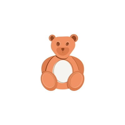 Dad flat composition with isolated image of teddy bear soft toy vector illustration