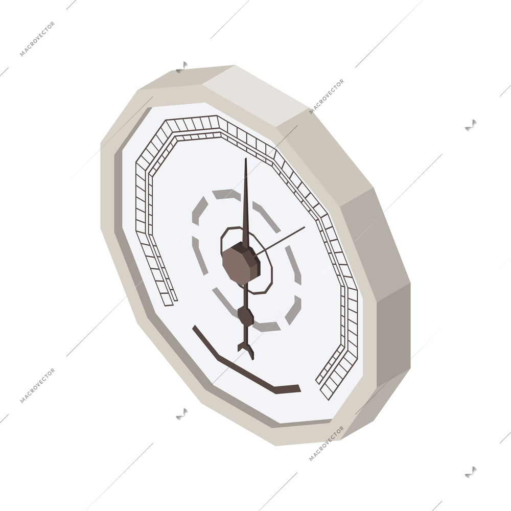 Meteorology weather forecast isometric composition with isolated image of circle shaped barometer vector illustration