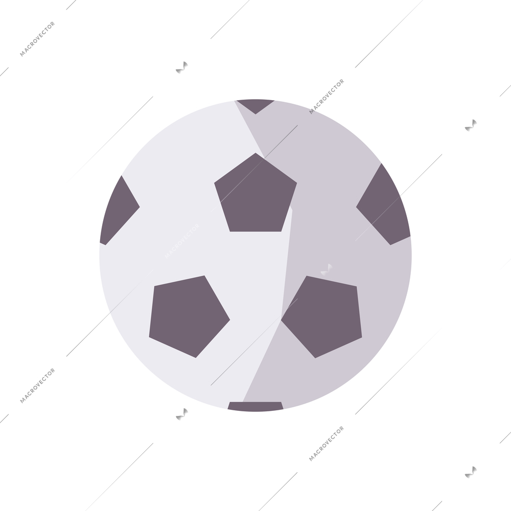 Leisure man flat composition with isolated image of ball for playing football vector illustration