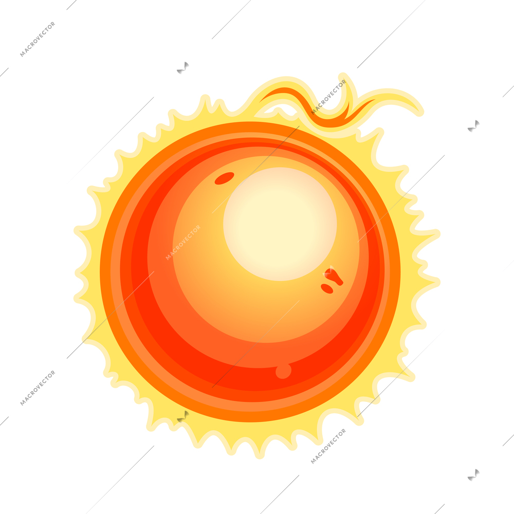 Space composition with isolated image of sun of solar system vector illustration