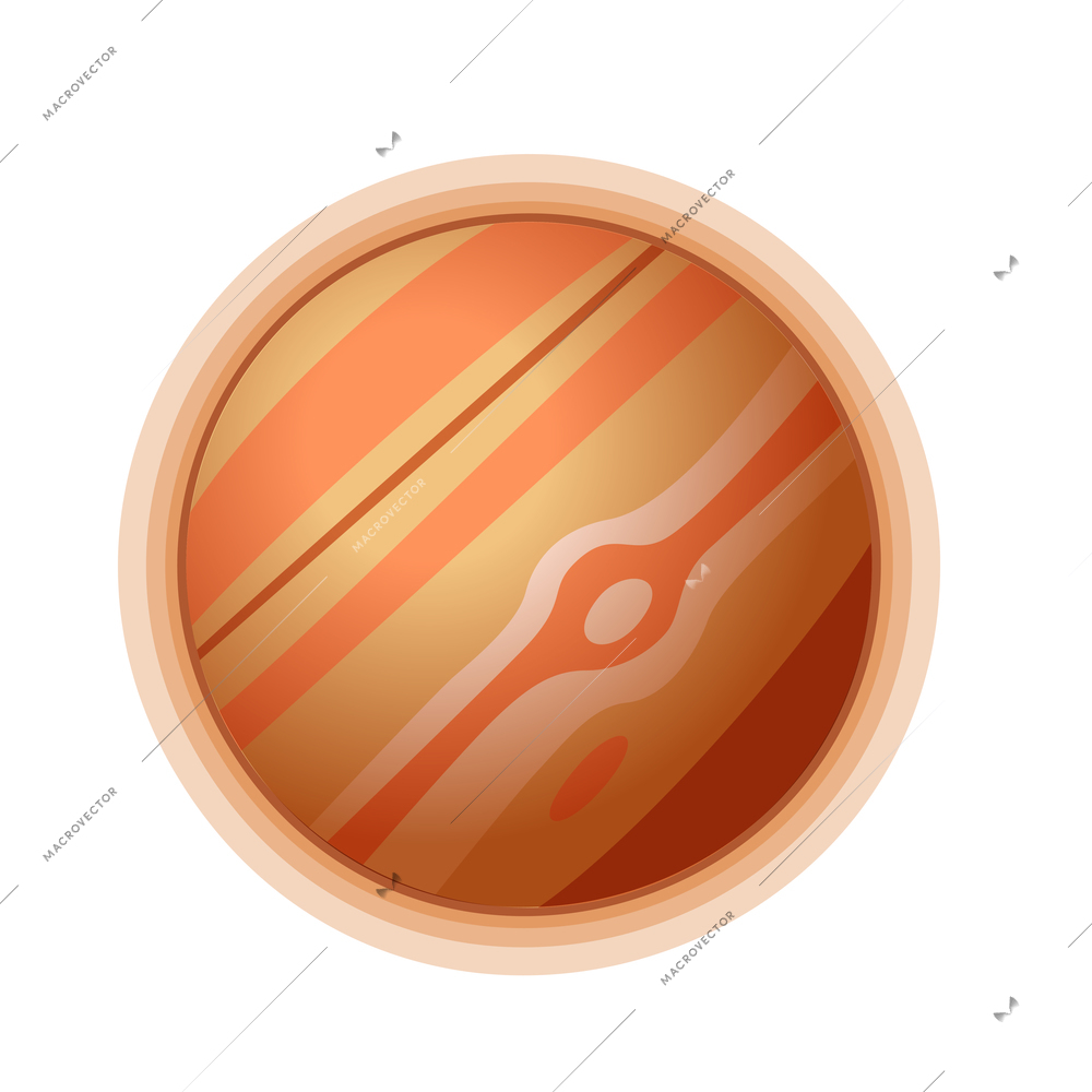 Space composition with isolated image of jupiter solar system planet vector illustration