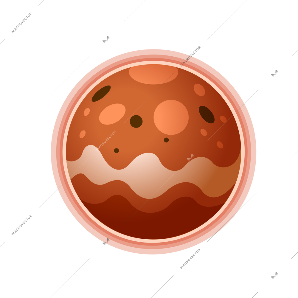 Space composition with isolated image of mars solar system planet vector illustration