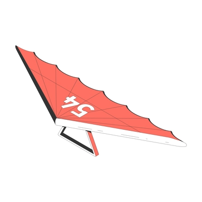 Air tourism extreme isometric composition with isolated image of hang glider vector illustration