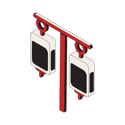 Oncology isometric composition with images of hanging dripping tubes vector illustration
