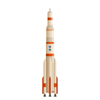 Space composition with isolated image of rocket ready for launch vector illustration