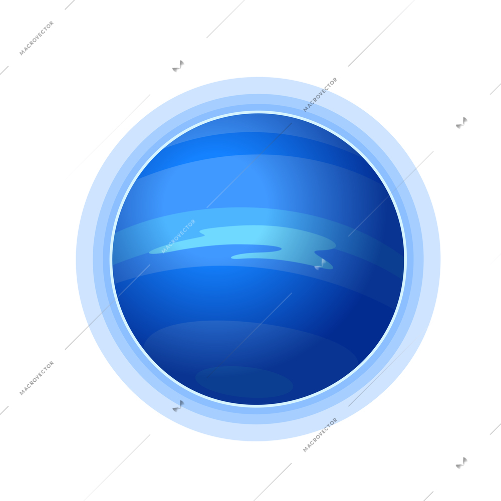 Space composition with isolated image of neptune solar system planet vector illustration