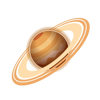 Space composition with isolated image of saturn solar system planet vector illustration