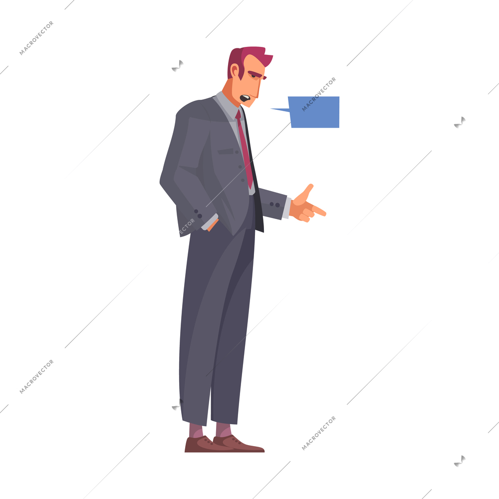 Law justice composition with male attorney pointing finger with thought bubble vector illustration