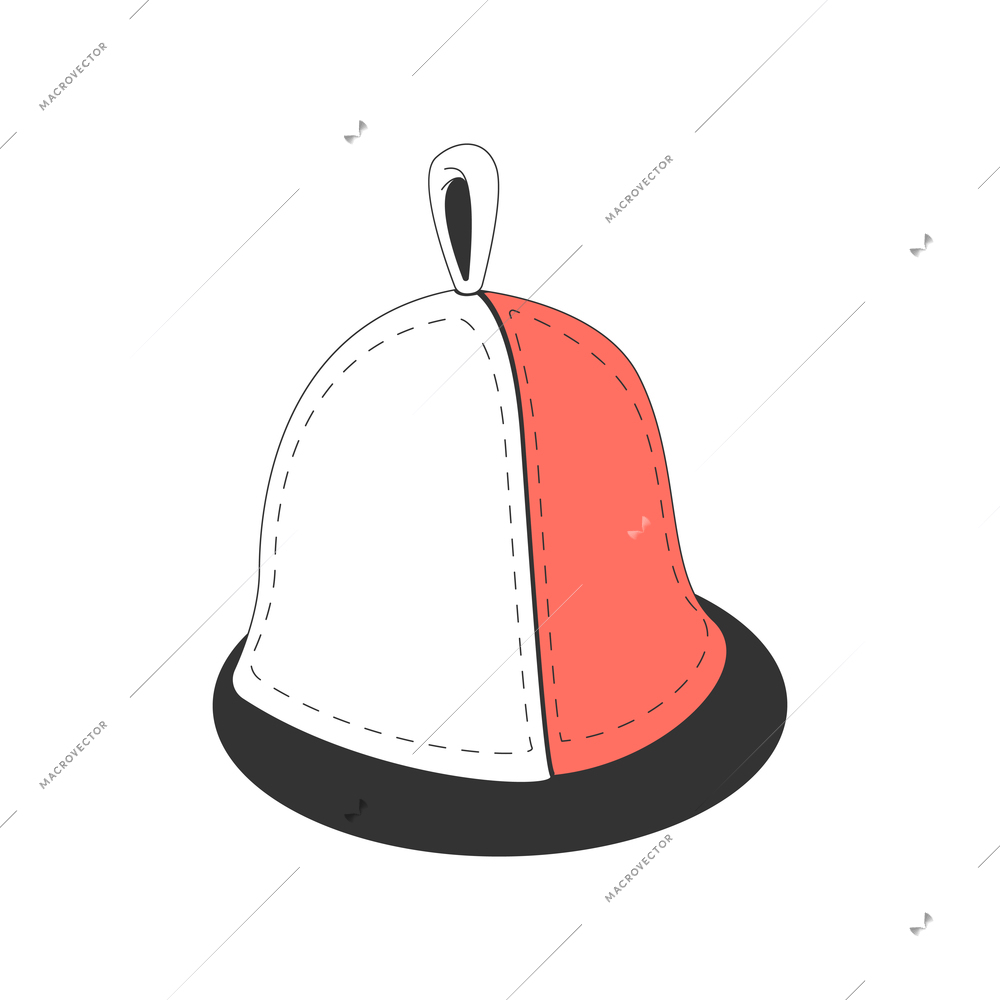 Sauna bath spa isometric composition with isolated image of sauna hat vector illustration