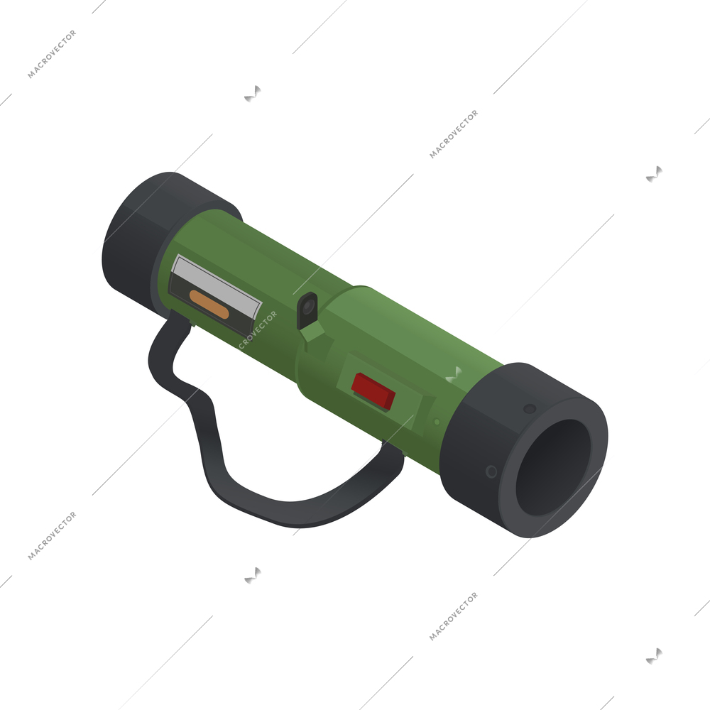 Army weapons isometric composition with isolated image of army squad vector illustration