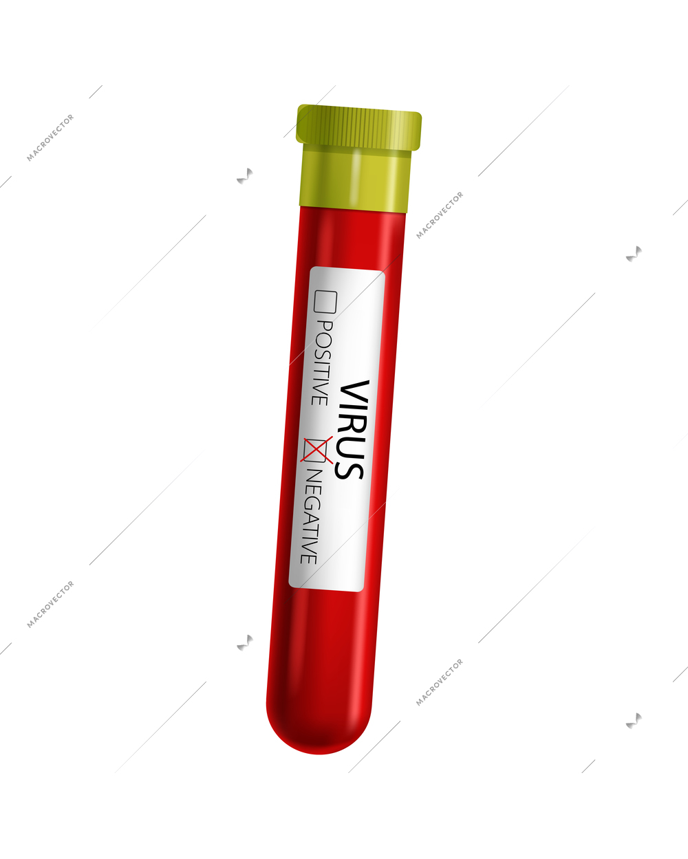 Realistic world pneumonia day composition with isolated image of test tube with negative virus test vector illustration