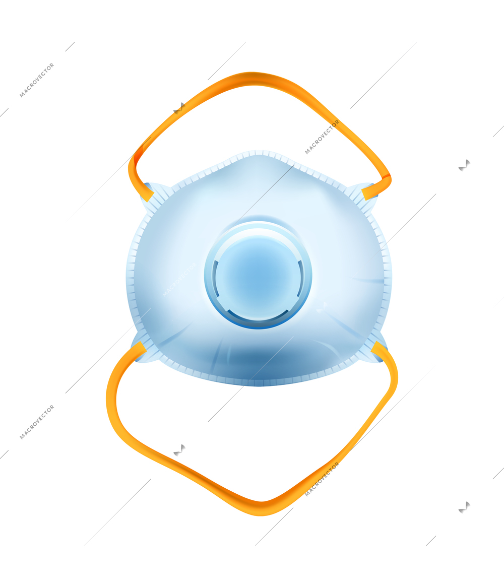 Realistic world pneumonia day composition with isolated image of respirator mask vector illustration