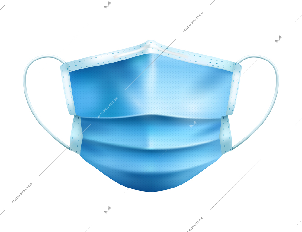 Realistic world pneumonia day composition with isolated image of personal protective mask for single use vector illustration