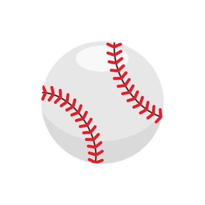 Isometric sport baseball composition with isolated image of ball vector illustration