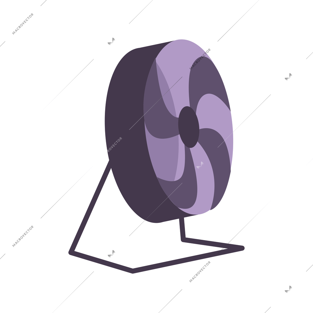 Photoschool flat composition with isolated image of photo studio air fan vector illustration