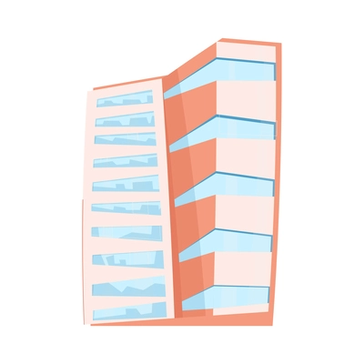 New buildings composition with isolated image of cartoon style skyscraper vector illustration