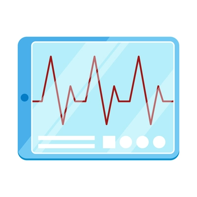 Digital medicine composition with isolated image of pulse oscillogram on gadget screen vector illustration