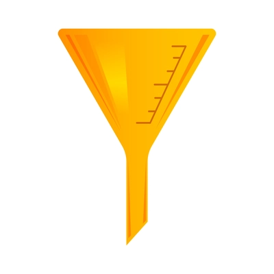 Chemistry laboratory composition with isolated image of cone shaped drop outlet vector illustration